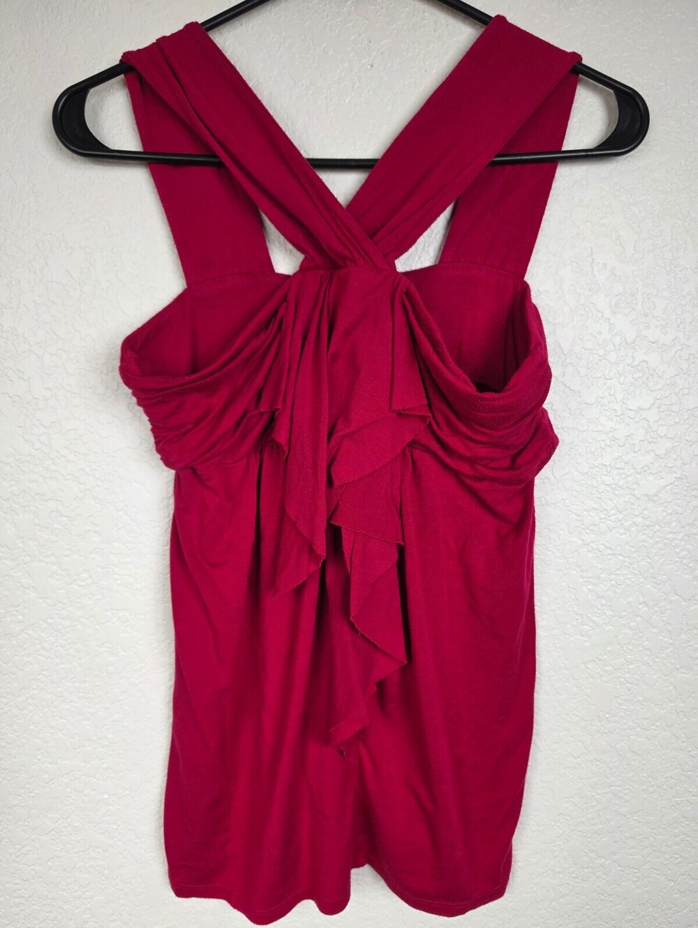 Express Women's Red Rayon Spandex Sleeveless Top Medium